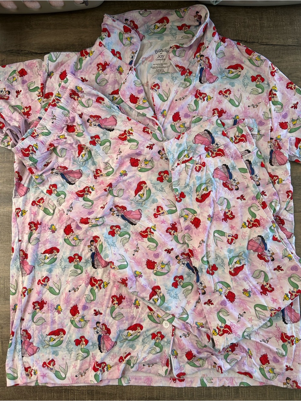 Bundle of Joy Co Adult Pink Disney Ariel Pajama Set